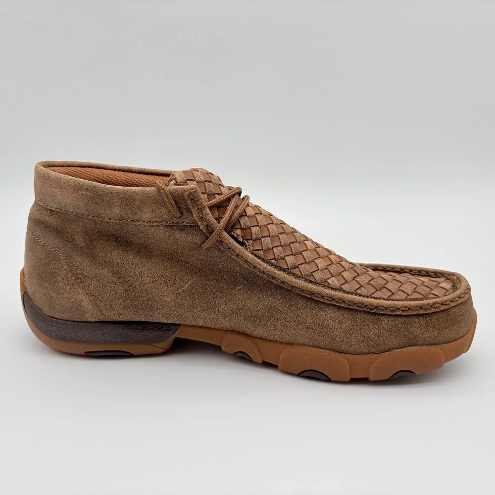 Twisted X Chukka Driving Moc Boots Mens Size 10W Wide Width Tan/Bomber Leather